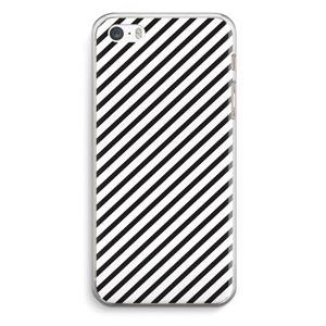 CaseCompany Strepen zwart-wit: iPhone 5 / 5S / SE Transparant Hoesje