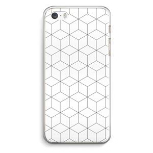 CaseCompany Zwart-witte kubussen: iPhone 5 / 5S / SE Transparant Hoesje