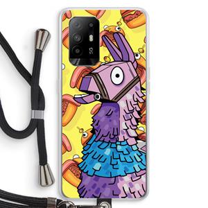 CaseCompany Loot Burger: Oppo A94 5G Transparant Hoesje met koord