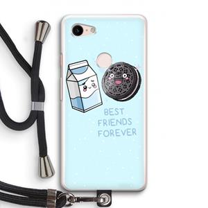 CaseCompany Best Friend Forever: Pixel 3 Transparant Hoesje met koord