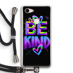 CaseCompany Be Kind: Pixel 3 Transparant Hoesje met koord