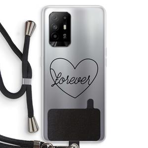 CaseCompany Forever heart black: Oppo A94 5G Transparant Hoesje met koord