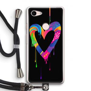 CaseCompany Melts My Heart: Pixel 3 Transparant Hoesje met koord