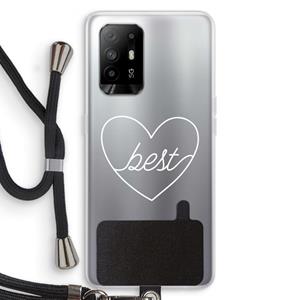 CaseCompany Best heart pastel: Oppo A94 5G Transparant Hoesje met koord