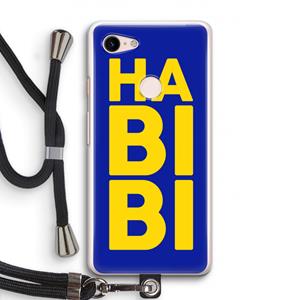CaseCompany Habibi Blue: Pixel 3 Transparant Hoesje met koord
