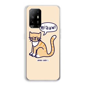 CaseCompany Miauw: Oppo A94 5G Transparant Hoesje