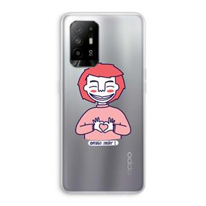 CaseCompany Hartje: Oppo A94 5G Transparant Hoesje