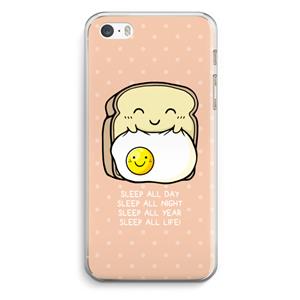 CaseCompany Sleep All Day: iPhone 5 / 5S / SE Transparant Hoesje