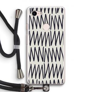 CaseCompany Marrakech Zigzag: Pixel 3 Transparant Hoesje met koord