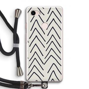 CaseCompany Marrakech Arrows: Pixel 3 Transparant Hoesje met koord