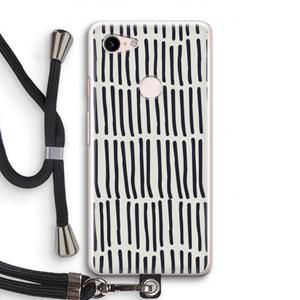 CaseCompany Moroccan stripes: Pixel 3 Transparant Hoesje met koord