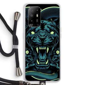 CaseCompany Cougar and Vipers: Oppo A94 5G Transparant Hoesje met koord