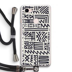 CaseCompany Marrakech print: Pixel 3 Transparant Hoesje met koord