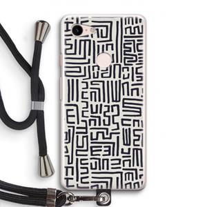 CaseCompany Moroccan Print: Pixel 3 Transparant Hoesje met koord