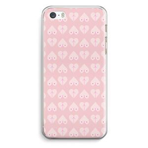 CaseCompany Ass 'n Titties: iPhone 5 / 5S / SE Transparant Hoesje