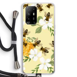CaseCompany No flowers without bees: Oppo A94 5G Transparant Hoesje met koord