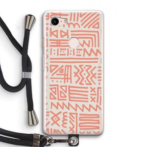 CaseCompany Marrakech Pink: Pixel 3 Transparant Hoesje met koord