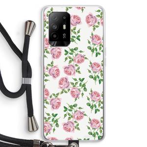 CaseCompany Kleine roosjes: Oppo A94 5G Transparant Hoesje met koord