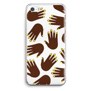 CaseCompany Hands dark: iPhone 5 / 5S / SE Transparant Hoesje