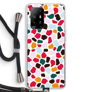 CaseCompany Colored Giraffe: Oppo A94 5G Transparant Hoesje met koord