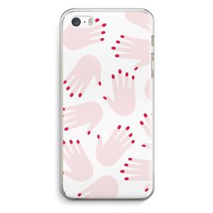 CaseCompany Hands pink: iPhone 5 / 5S / SE Transparant Hoesje