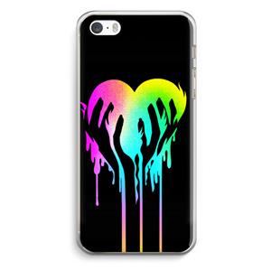 CaseCompany Hold My Heart: iPhone 5 / 5S / SE Transparant Hoesje