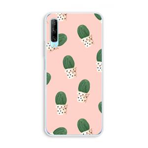 CaseCompany Cactusprint roze: Huawei P Smart Pro Transparant Hoesje