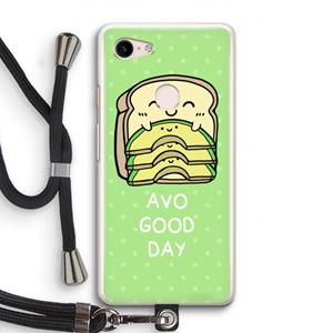 CaseCompany Avo Good Day: Pixel 3 Transparant Hoesje met koord