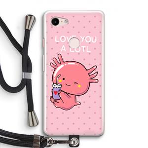 CaseCompany Love You A Lotl: Pixel 3 Transparant Hoesje met koord