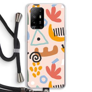 CaseCompany Abstract: Oppo A94 5G Transparant Hoesje met koord