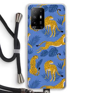 CaseCompany Luipaard: Oppo A94 5G Transparant Hoesje met koord