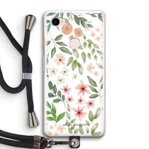 CaseCompany Botanical sweet flower heaven: Pixel 3 Transparant Hoesje met koord