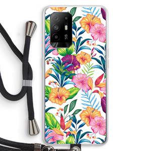 CaseCompany Tropisch 2: Oppo A94 5G Transparant Hoesje met koord