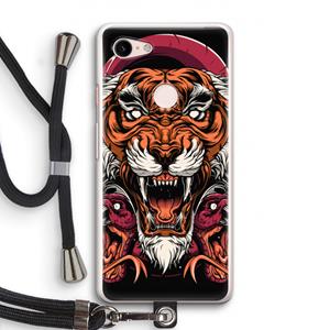 CaseCompany Tiger and Rattlesnakes: Pixel 3 Transparant Hoesje met koord