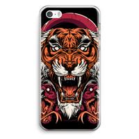CaseCompany Tiger and Rattlesnakes: iPhone 5 / 5S / SE Transparant Hoesje