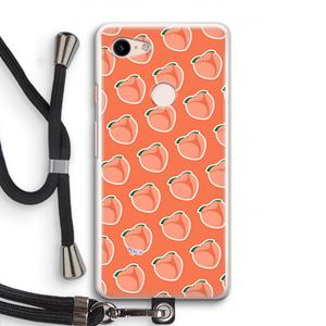 CaseCompany Just peachy: Pixel 3 Transparant Hoesje met koord