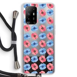 CaseCompany Klaproosjes: Oppo A94 5G Transparant Hoesje met koord