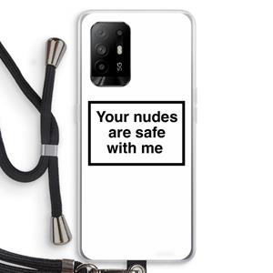 CaseCompany Safe with me: Oppo A94 5G Transparant Hoesje met koord