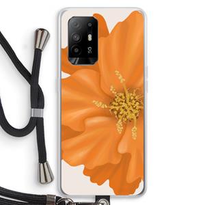 CaseCompany Orange Ellila flower: Oppo A94 5G Transparant Hoesje met koord