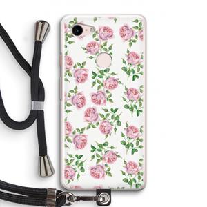 CaseCompany Kleine roosjes: Pixel 3 Transparant Hoesje met koord