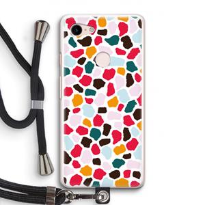 CaseCompany Colored Giraffe: Pixel 3 Transparant Hoesje met koord