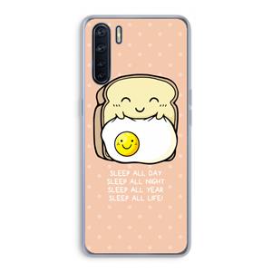 CaseCompany Sleep All Day: Oppo A91 Transparant Hoesje