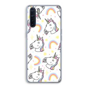 CaseCompany Rainbow Unicorn: Oppo A91 Transparant Hoesje