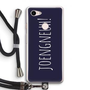 CaseCompany Joengneuh!: Pixel 3 Transparant Hoesje met koord