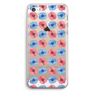 CaseCompany Klaproosjes: iPhone 5 / 5S / SE Transparant Hoesje
