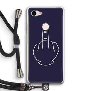 CaseCompany F**k U: Pixel 3 Transparant Hoesje met koord