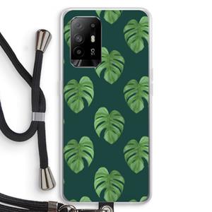 CaseCompany Monstera leaves: Oppo A94 5G Transparant Hoesje met koord