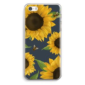 CaseCompany Sunflower and bees: iPhone 5 / 5S / SE Transparant Hoesje