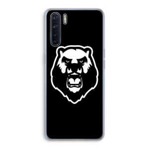 CaseCompany Angry Bear (black): Oppo A91 Transparant Hoesje