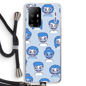 CaseCompany Gezichtjes: Oppo A94 5G Transparant Hoesje met koord